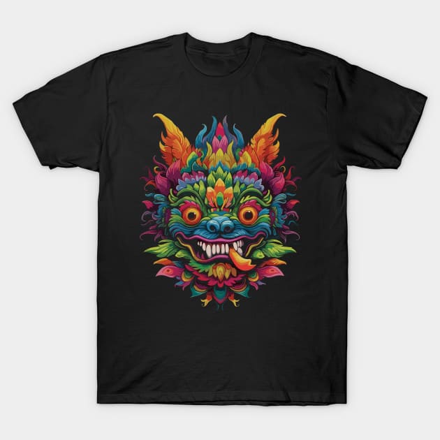 Aztec Chupacabra Colorful Drawing - Mythical Mesoamerican Art T-Shirt by Soulphur Media